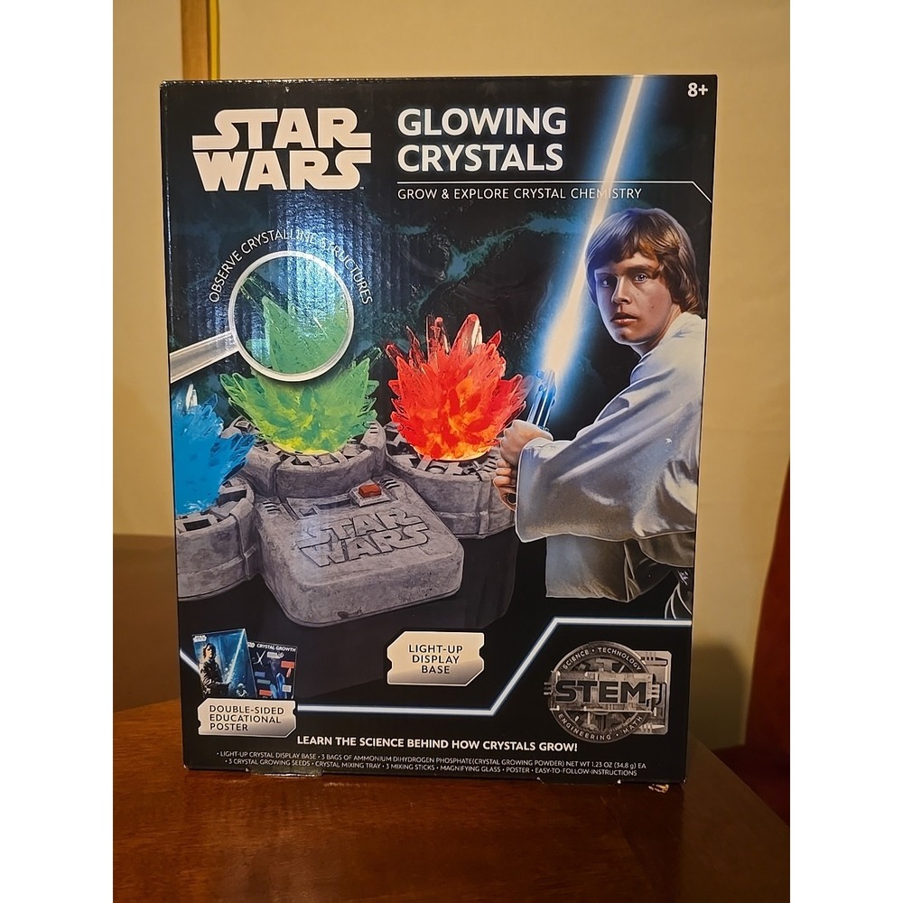 STAR WARS Glowing Crystals, Crystal Growing Kit with Light Up Display Stand